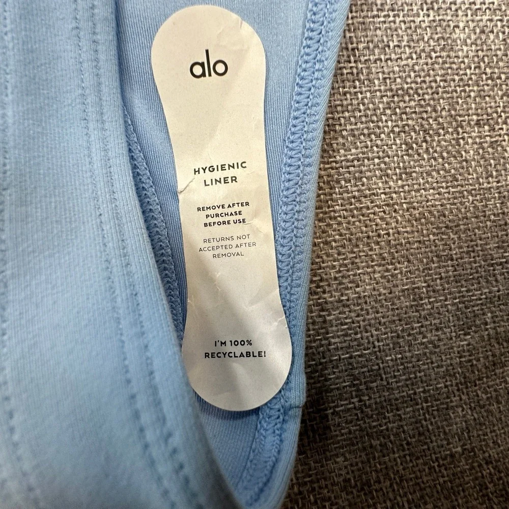 Alo Yoga Sleek Back Bodysuit Womens Size XXS Tile Blue T-Back Thong Stretch NEW‎